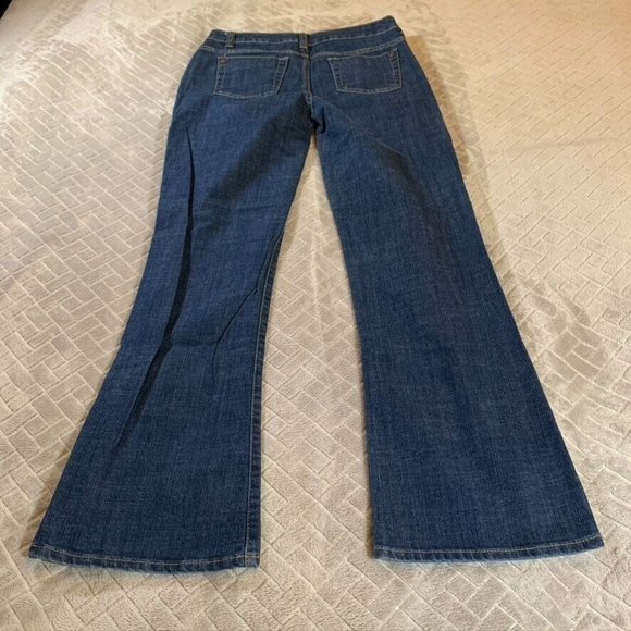 Bitten Womens 4p Denim Jeans Blue Flare Mid Rise Medium Wash Stretch - Picture 9 of 12